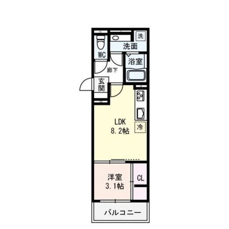 フェリオ桃谷の物件間取画像